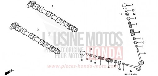 ARBRE A CAMES/SOUPAPE CBR600FN de 1992